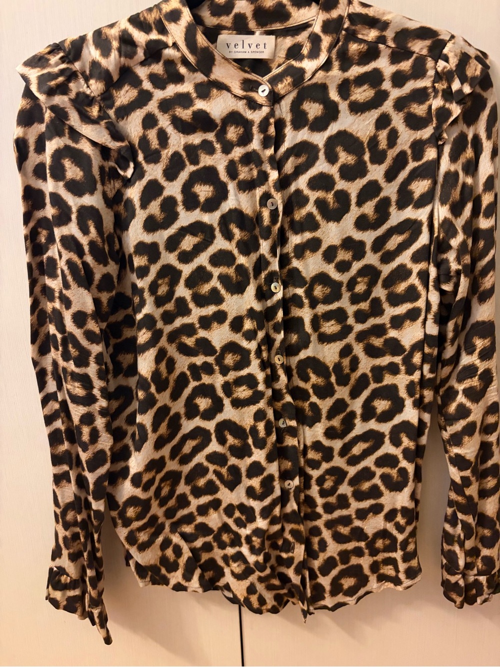 Velvet by Graham & Spencer Leopard-Print Button-Front Blouse - Beige & Black